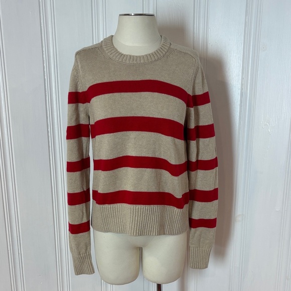 Banana Republic Sweaters - BANANA REPUBLIC Red Stripe Cotton & Silk Sweater – Size M
